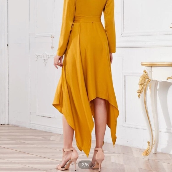 COPY - Asymmetrical Hem Line Mustard/Gold Size 8/10 (L) - Picture 2 of 10